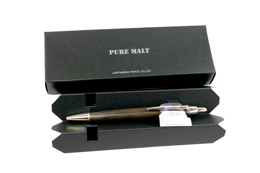 Pure Malt Dark Dark Brown Oak Wood Premium Edition Mitsubishi Ballpoint Pen 