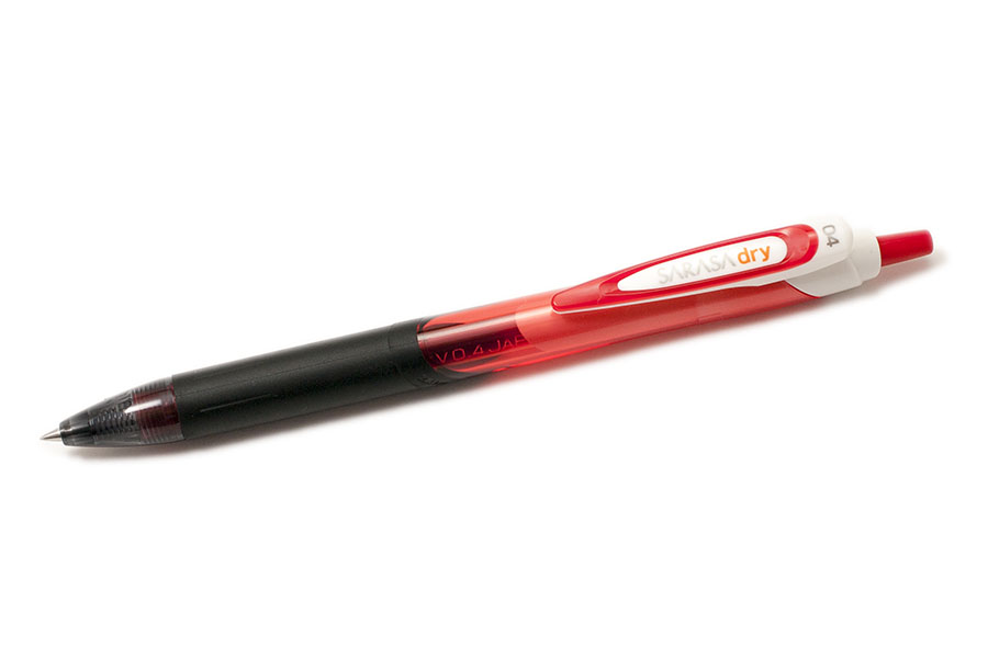 Zebra Sarasa Rapid Dry Gel Ink Pen 0.4mm -Red Ink - Smooth Pens